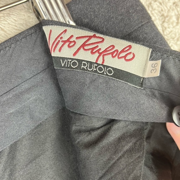VITO RUFOLO Italian Wool Charcoal Dress Psnts Size 36 Cuffed Hem - Picture 7 of 15
